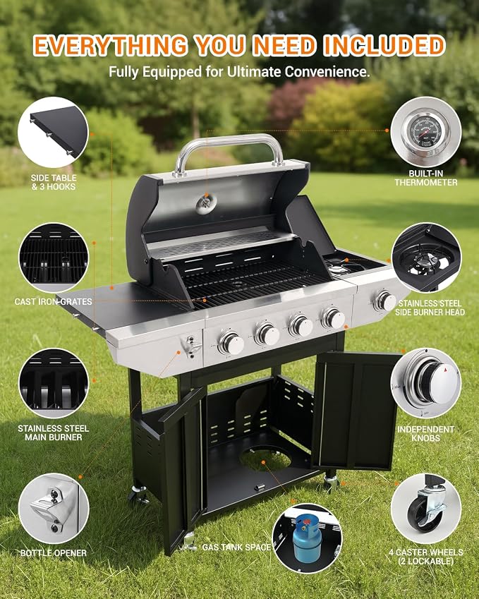 4-Burner Propane Gas BBQ Grill - Image 6