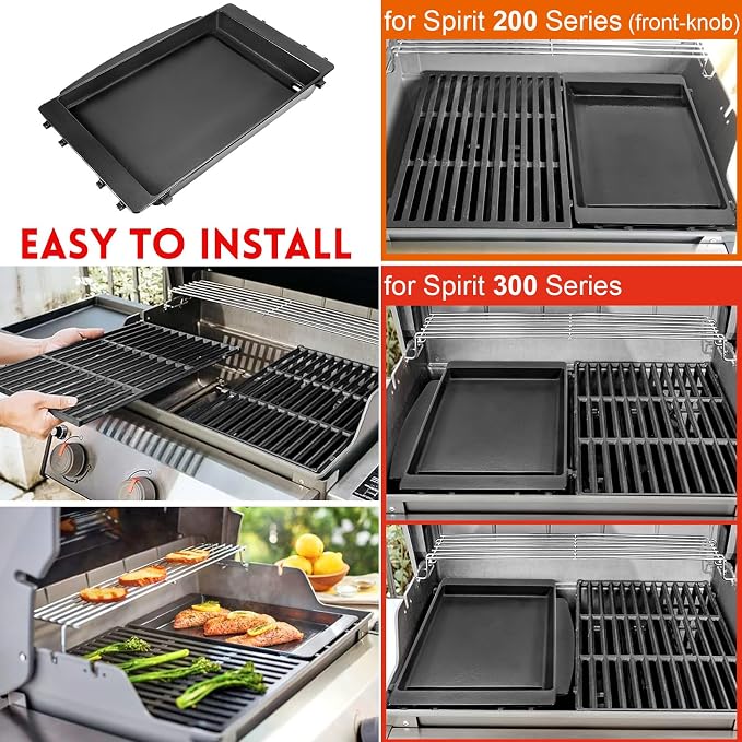 GasSaf 7658 Griddle for Weber Spirit 200 300, Grill Pan for Spirit II E-210 - Image 5