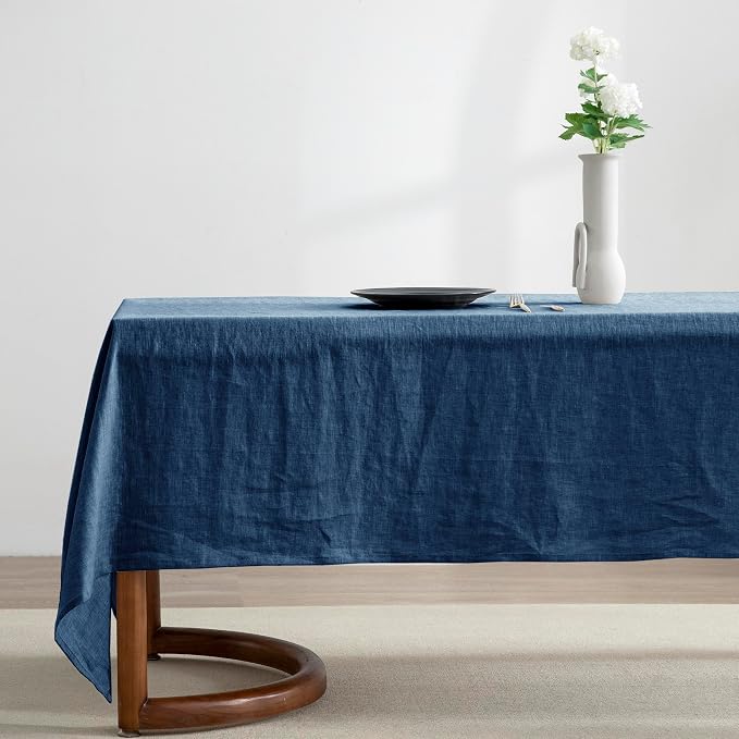 EVERLY 100% Pure Linen Rectangle Tablecloths 60x84Inches by EVERLY