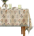ISAENNE Designer Linen Square Tablecloth, Western Colorful Floral Indoor Table by Isaennehomedecoration