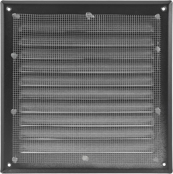 Square Ventilation Grille / 8" x 8" Inch Inside Measurement/Black Metal Air - Image 3