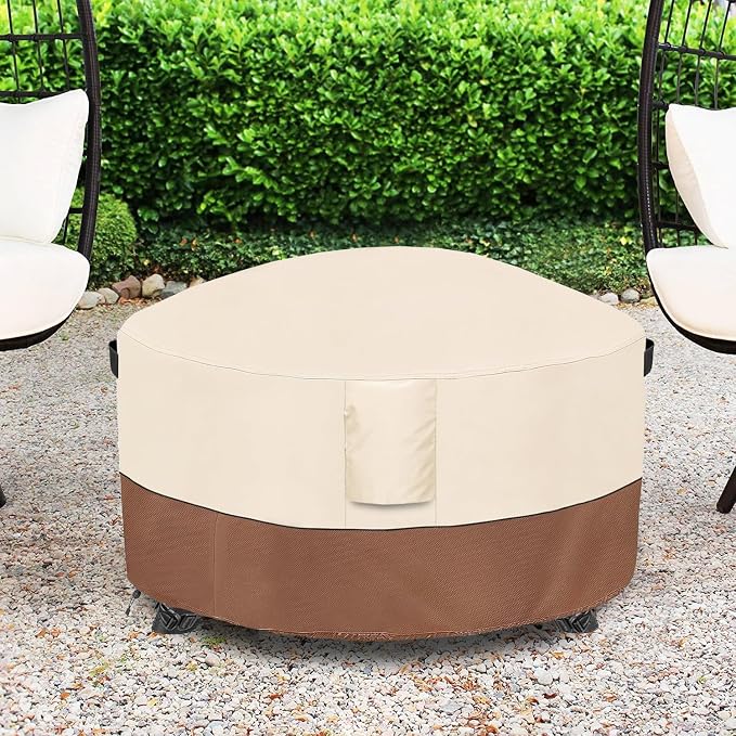 Fire Pit Cover, Outdoor Heavy Duty 600D 100% Waterproof Fire Pit Cover Round - Image 8