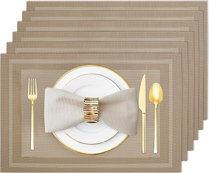 Placemats Set of 6 Washable&Wipeable Place mats by Uolr
