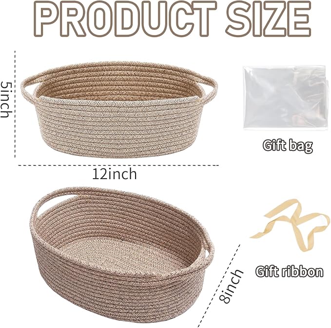 Woven Basket, Small Rope Storage Bin - Image 2