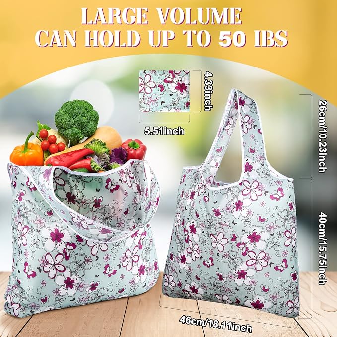 Eccliy 24 Pieces Reusable Grocery Bags Polyester Shopping Bags - Image 3