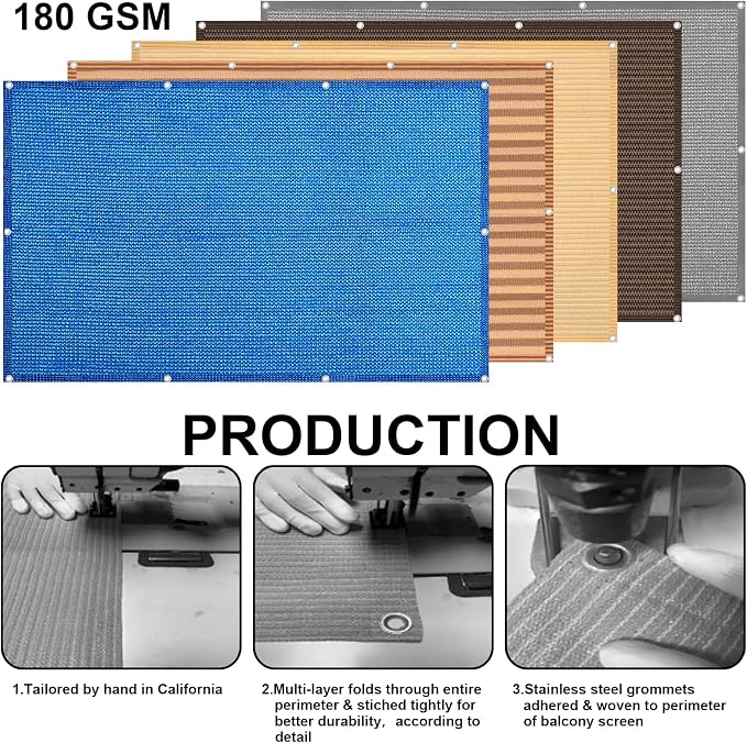 Eden's Decor Balcony Privacy Screen Brown 4'x 6' Cover Mesh Windscreen - Image 3