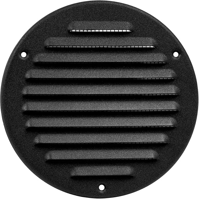Square Ventilation Grille / 5" Inch Inside Measurement/Black Metal Air Vent by Unknown