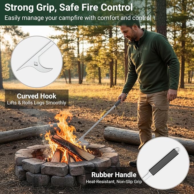 Tredre Fire Tongs and Fire Poker Set, Stainless Steel Fire Pit Tools - Image 5