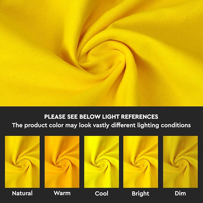 Encasa XO Table Runner 13"x104" Long | Cotton Canvas Fabric | Sunbeam Yellow - Image 3