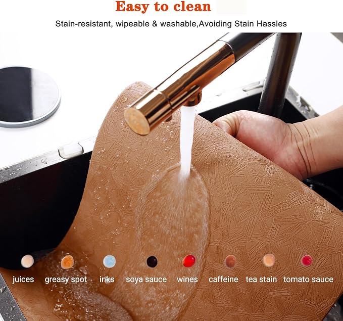 Vinyl Placemats Set of 4 Heat Resistant Easy Clean Non-Slip Place Mats - Image 4