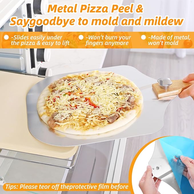 Pizza Stone 5 PCS Set, 15 x 12" Large Rectangle Pizza Stone Set - Image 4