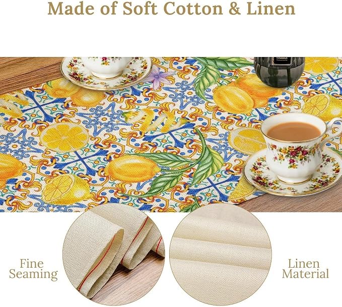 Lemon Tiles Table Runner - Image 4