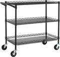 Finnhomy 3 Tier Heavy Duty Commercial Grade Utility Cart, Wire Rolling Cart by Finnhomy