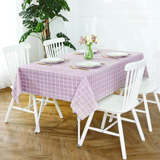 Romanstile Rectangle Vinyl Tablecloth, 100% Waterproof Oil-Proof Checkered - Image 6