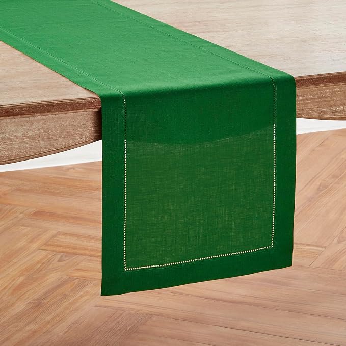 Solino Home Linen Garden Green Table Runner 132 Inches Long - Image 2