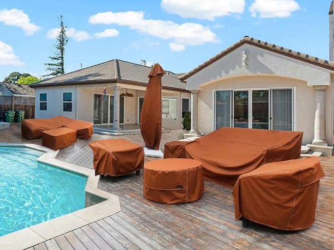 NettyPro Patio Table Cover Rectangle 125 x 84 Inches, 600D Heavy Duty - Image 8