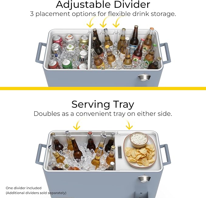 Permasteel 80 Quart Party Cooler, Rolling Ice Chest - Image 3