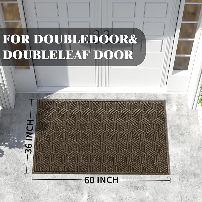Yimobra Extra Large Door Mat 60x32, All-Season Waterproof Outdoor Mats - Image 2