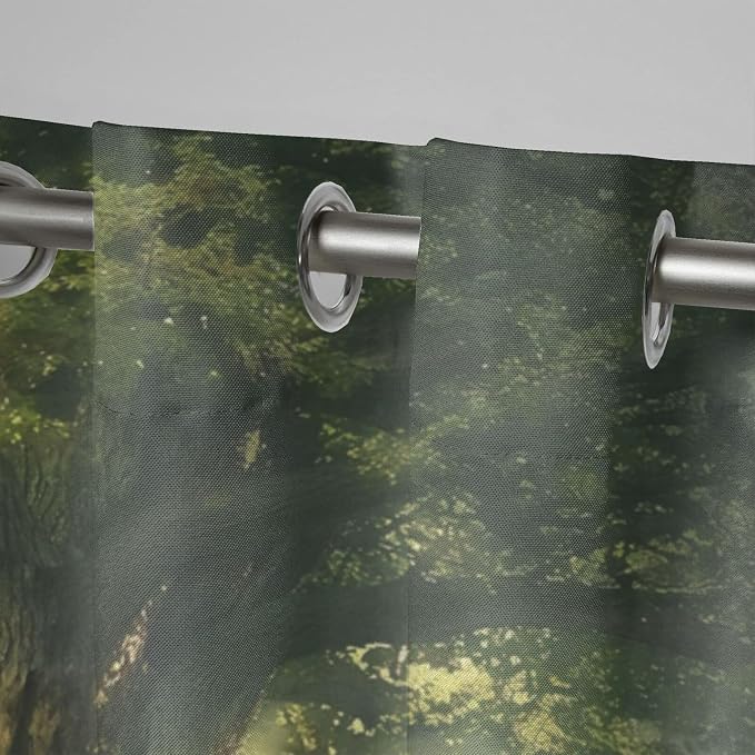 Fantasy Theme Outdoor Curtains for Patio Waterproof, Forest Pattern, Light - Image 4