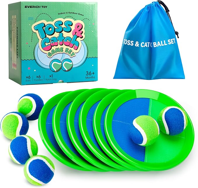 EVERICH TOY Upgraded Toss and Catch Ball Game Set, Kids Toy Stocking Stuffers by EVERICHTOY