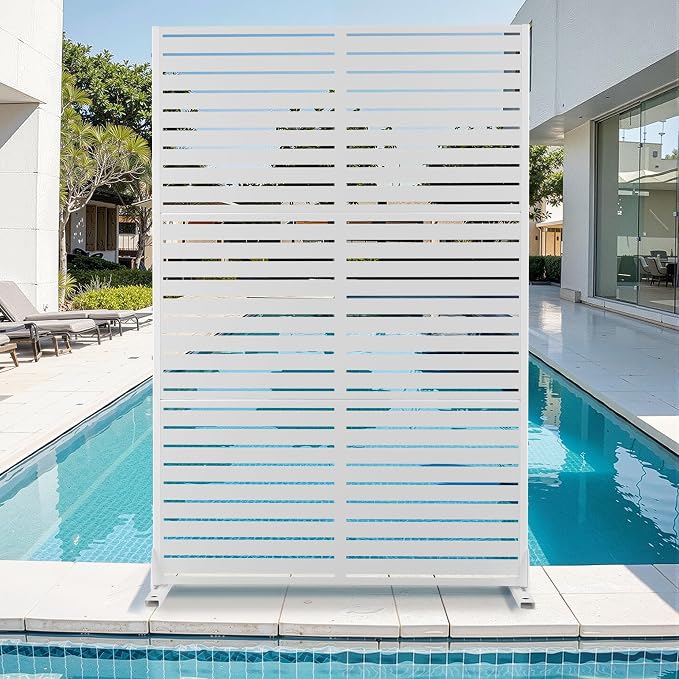 Metal Privacy Screen for Outdoor & Indoor Use, Free Standing Privacy Screen for by Unknown