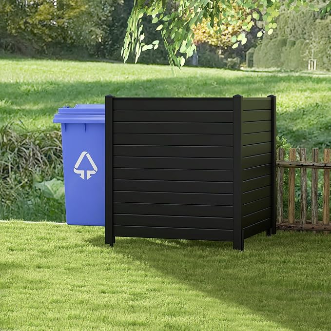 Giantex Outdoor Privacy Screen 4 Panels, Easy Assembly, PVC Vinyl Picket Fences - Image 2
