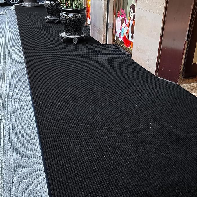 TANYOYO 2' X 4' Commercial Grade Door Floor Mat Brush Step Entrance Mat Vinyl - Image 2
