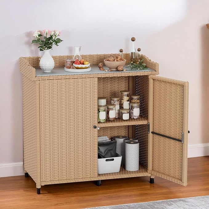 AECOJOY Outdoor Storage Cabinet & Potting Bench Table - Image 6