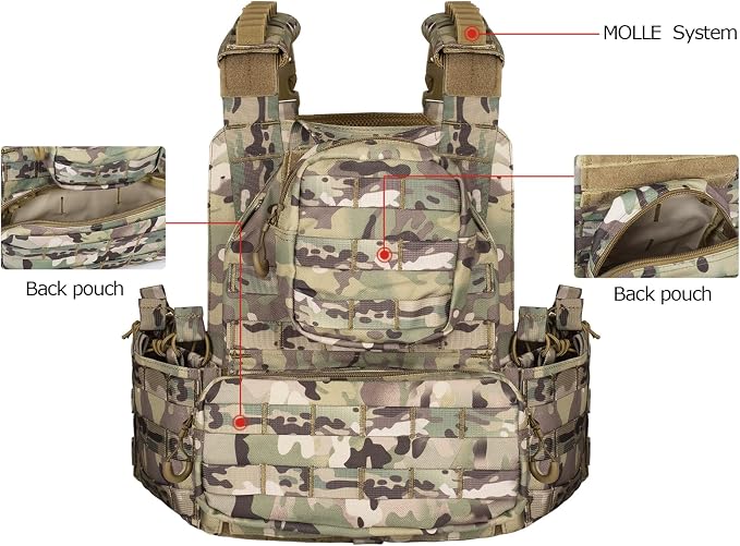 vAv YAKEDA Camo Tactical Outdoor Carrier Vest - Image 8
