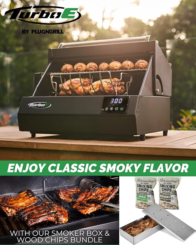 Turbo E XL Electric Grill, 1700W Infrared, Warming Rack and Probe, Apartment - Image 6