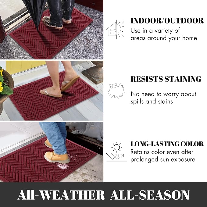 Yimobra Door Mats Outdoor 29.5x17, All-Season Waterproof Outdoor Mats - Image 4