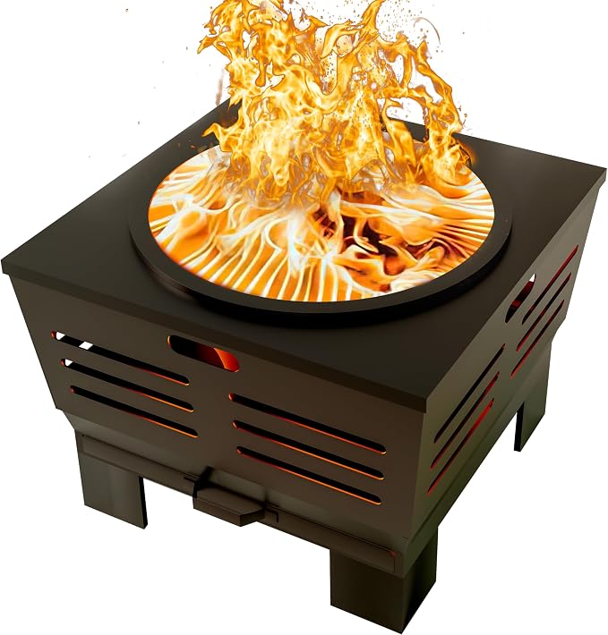Fire Beauty Fire Pit with Stand, Smokeless Wood Burning Firepit with Ash Pan - Image 8