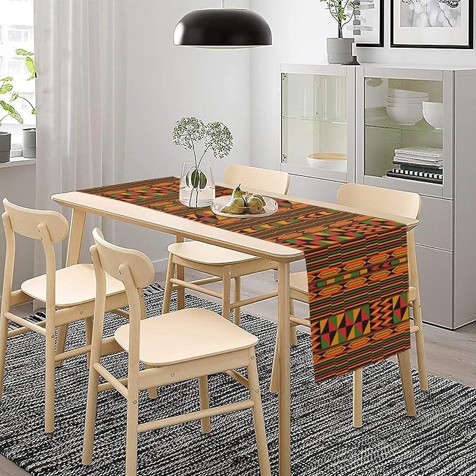African Table Runner, Kwanzaa Black History Month Kente National Table Runner - Image 2