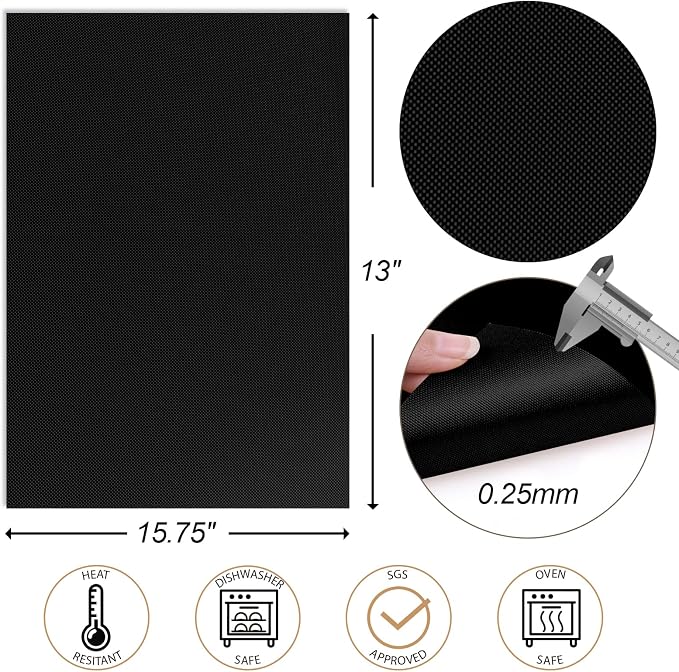 UBeesize 3 Pack Grill Mats for Outdoor Grill, Heavy Duty Grill Mats, Non Stick - Image 4