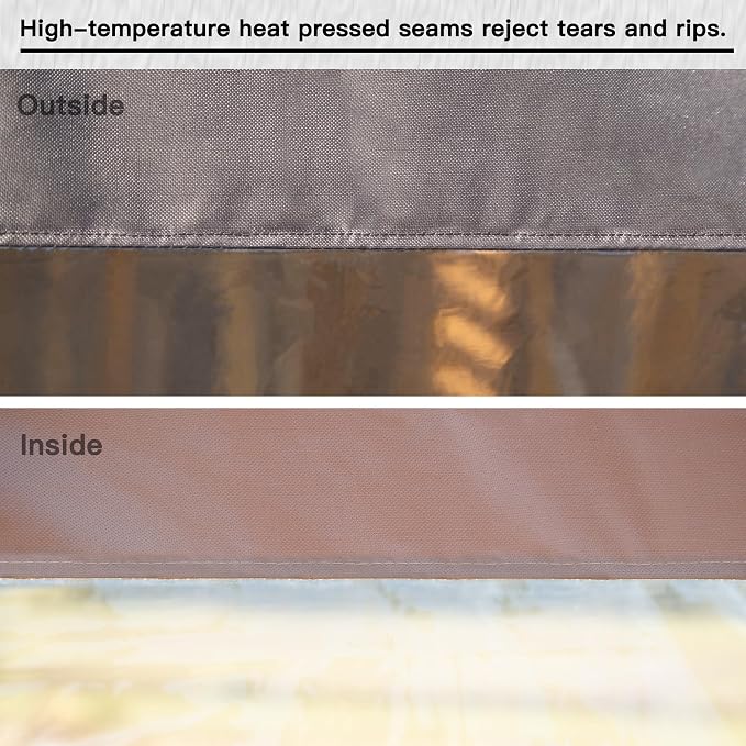 Domi Heavy Duty Outdoor Clear Panel Curtain, 18 oz Waterproof PVC Polyester - Image 3