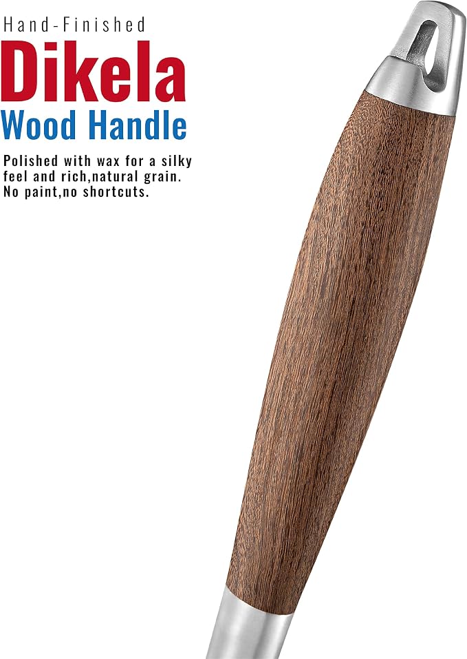 Heavy-Duty ​Dikela Wooden BBQ Grilling Tools Set. Extra Thick Stainless Steel - Image 3