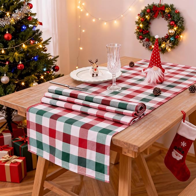Christmas Checkered Table Runner by QueenDream