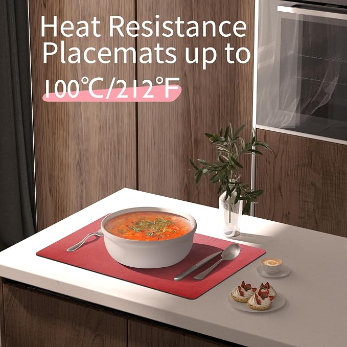 Maxpearl Faux Leather Placemats Set of 4, Waterproof - Image 4