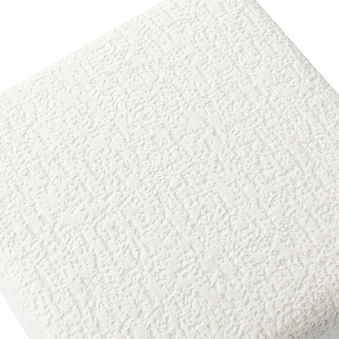 Adeco 18 Inch High Faux Fur White Cube Ottoman Storage, 3D Embossed Velvet - Image 4