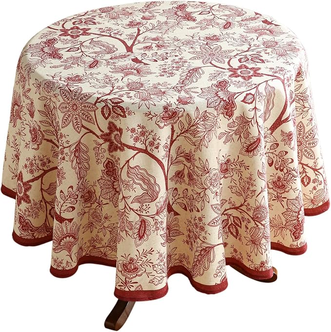ISAENNE Designer French Linen Small Round Tablecloth, Durable Home Decor by Isaennehomedecoration