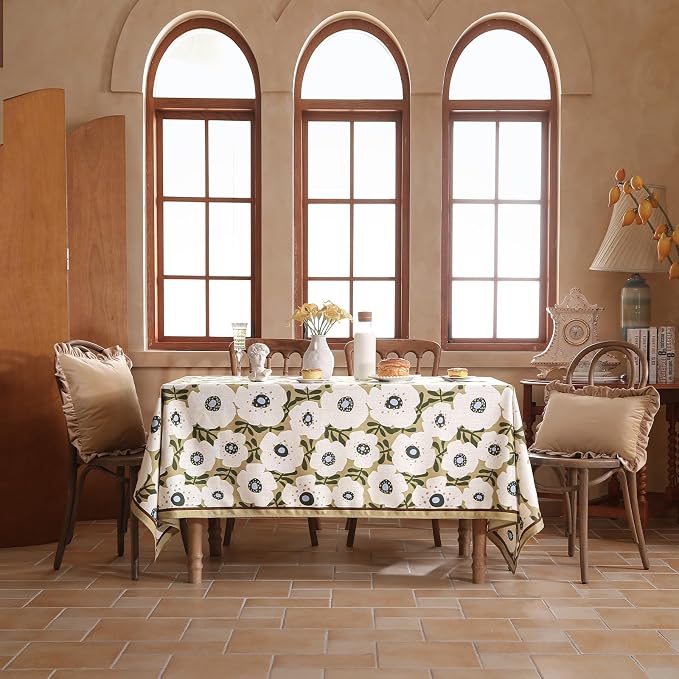 Designer Vintage Rectangular Tablecloth, Linen French Tablecloth - Image 9