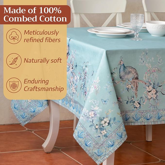 Maison d' Hermine Premium Table Cloth Rectangle Table 100% Combed Cotton 140 x - Image 4