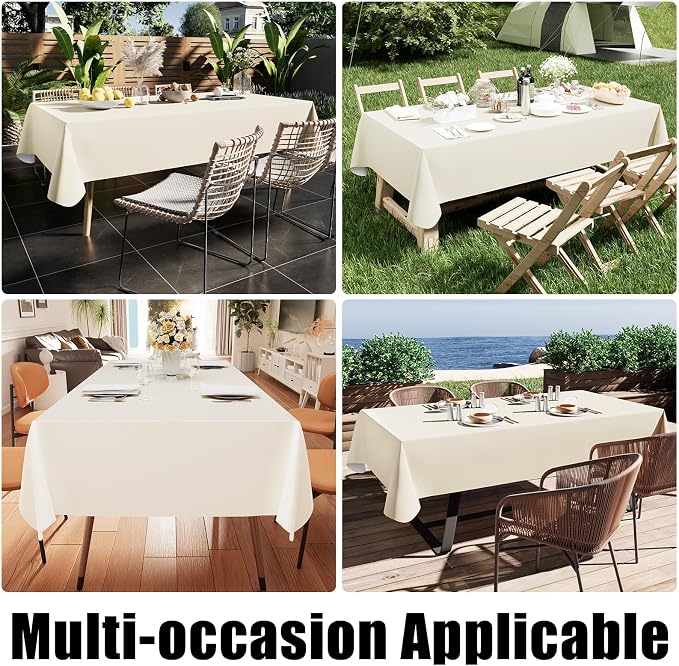Smiry Rectangle Table Cloth 60x140 Inch, Waterproof Wipeable Vinyl Tablecloths - Image 6