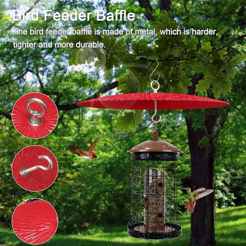 13" Bird Feeder Baffle, Metal Hummingbird Feeder Rain Guard, Metal Hanging - Image 2