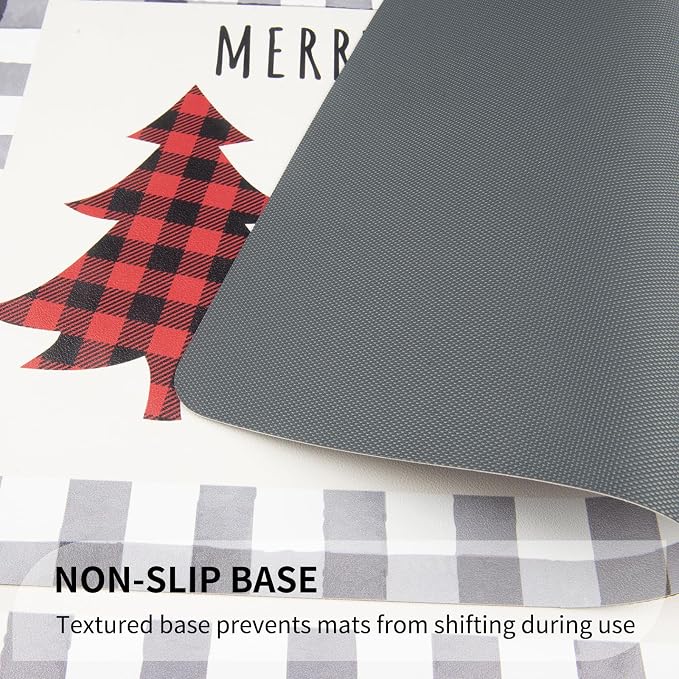 QIYI Christmas Placemats Set of 6, 12x18 Inch PU Leather Place Mats - Image 5