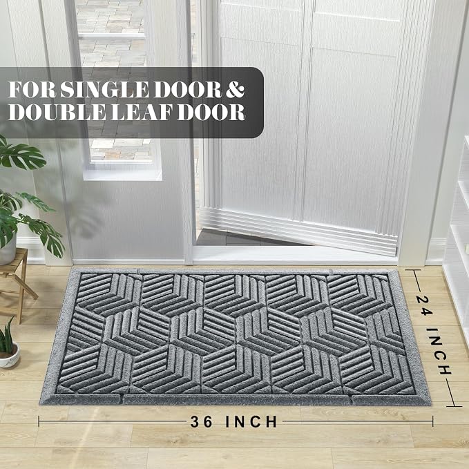 Yimobra Large Door Mat 36x24, All-Season Waterproof Outdoor Mats - Image 2