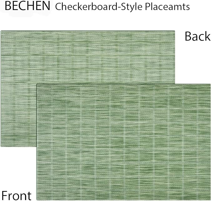 Woven Placemats Set of 6 Vinyl Heat-Resistant Table Mats Washable Kitchen - Image 3