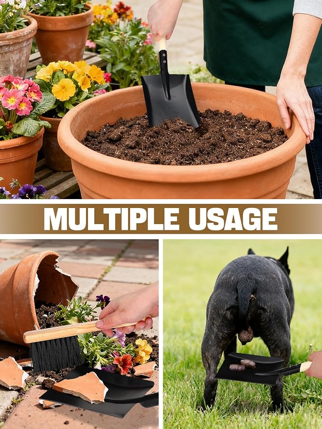 Fireplace Ash Shovel and Brush Set- Upgraded Metal Coal Shovel and Hearth Brush - Image 7