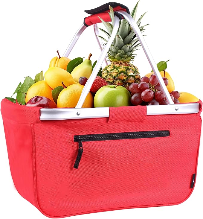 Picnic Basket, SIYUAN Collapsible Shopping Basket 24L Portable Grocery Basket by SIYUAN