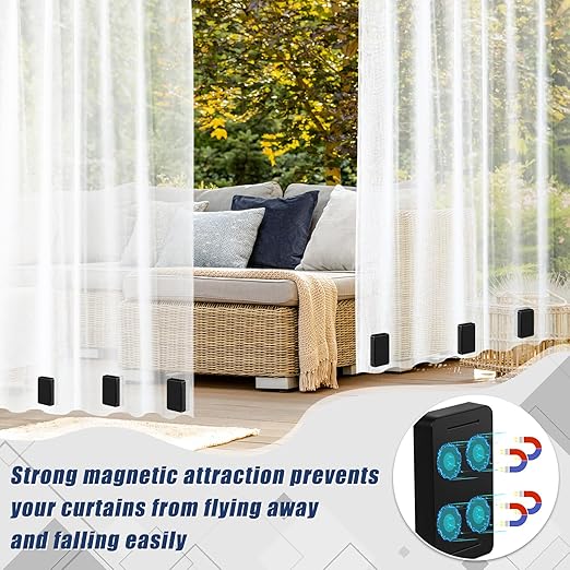 16 Pcs Outdoor Curtain Weights, 8 Pairs Upgrade to Heavier Magnetic Drapery - Image 4